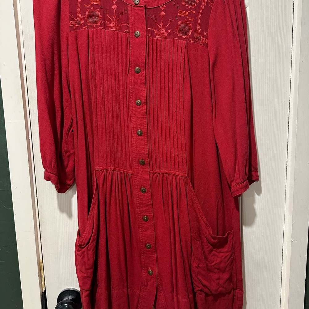 Anthropologie Red Mini Dress